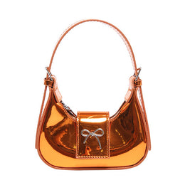 Orange Solid One Handle Shoulder Bag