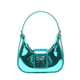 Green Solid One Handle Shoulder Bag