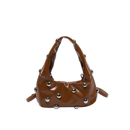 Brown Solid Two Handles Shoulder Bag