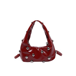 Red Solid Two Handles Shoulder Bag