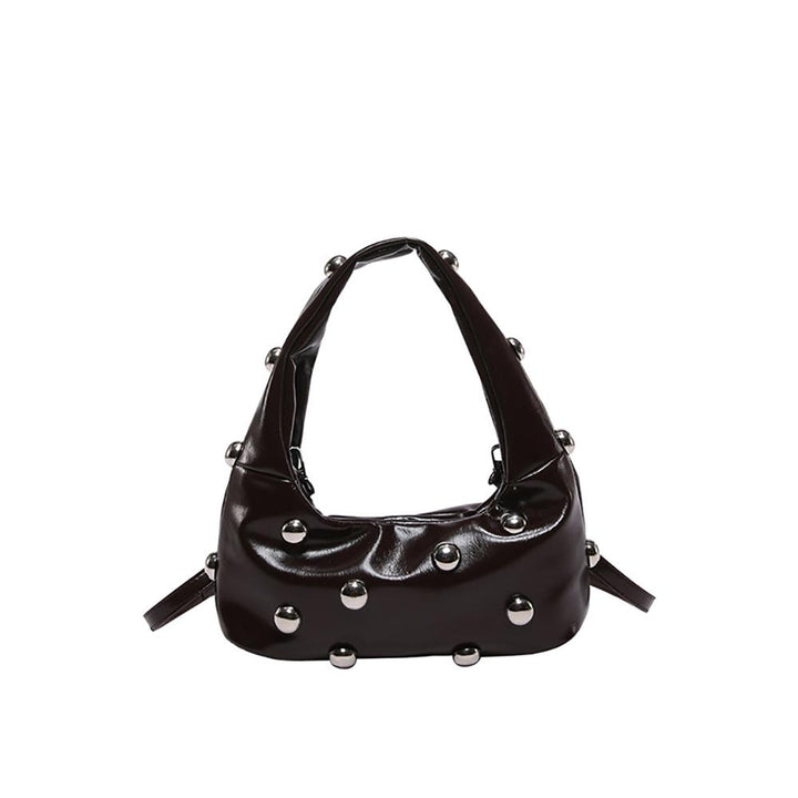 Coffee Solid Two Handles Shoulder Bag