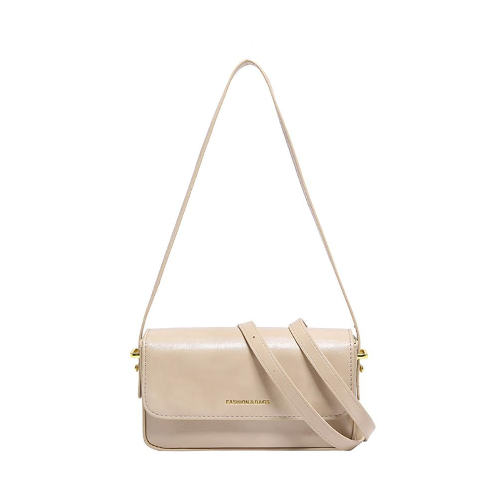 Khaki Solid Two Handles Shoulder Bag