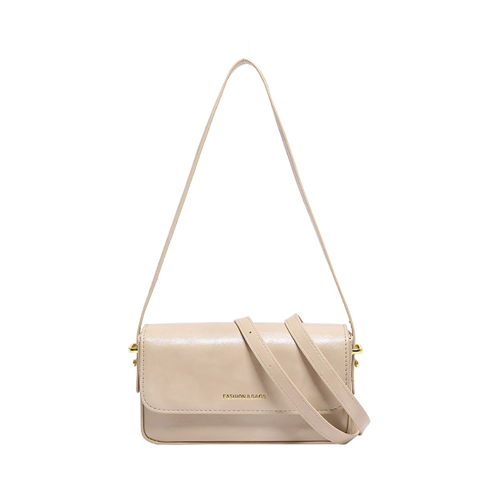 Khaki Solid Two Handles Shoulder Bag
