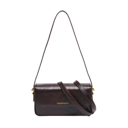 Coffee Solid Two Handles Shoulder Bag