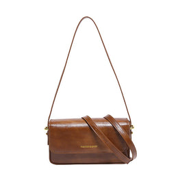 Brown Solid Two Handles Shoulder Bag