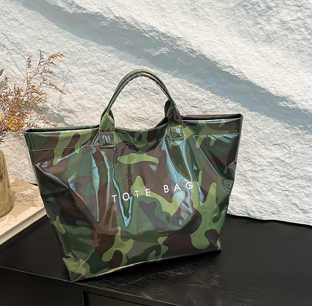 Army Green Printed One Handle Handheld Bag