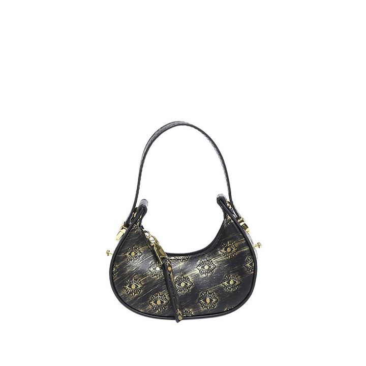 Black Solid One Handle Shoulder Bag