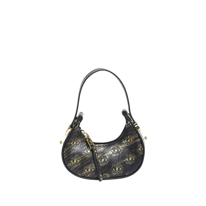 Black Solid One Handle Shoulder Bag