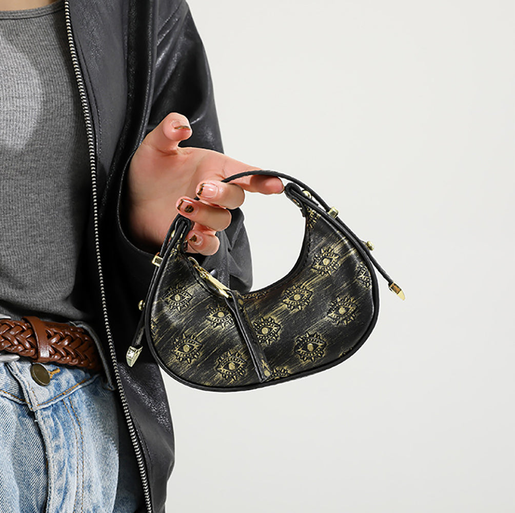 Black Solid One Handle Shoulder Bag