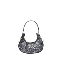 Black Solid One Handle Shoulder Bag