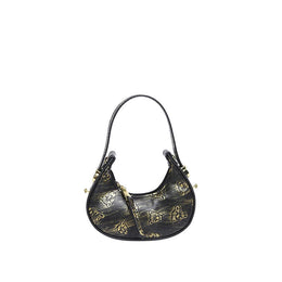Gold Solid One Handle Shoulder Bag