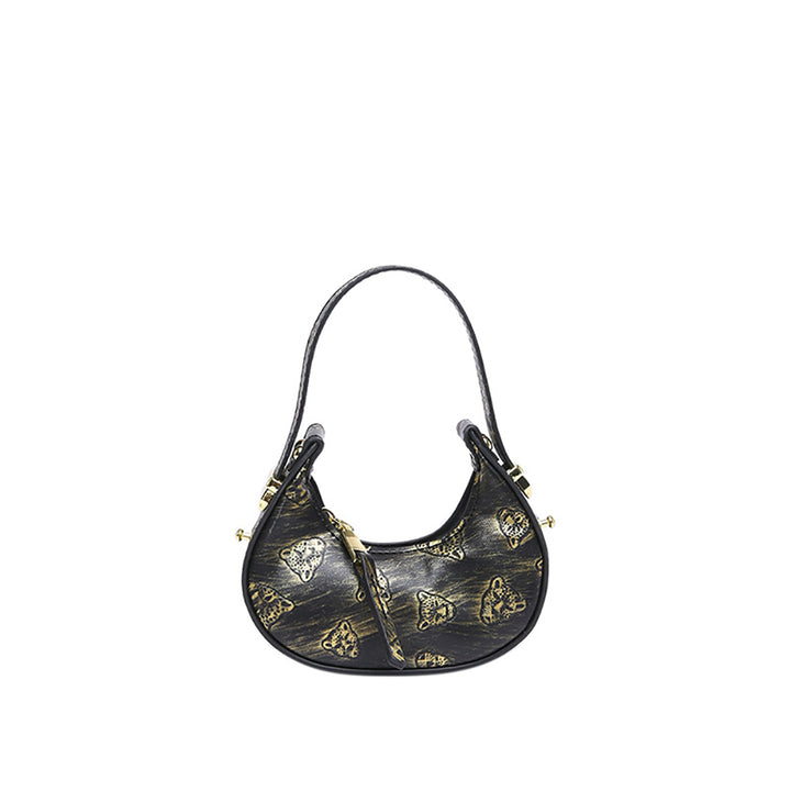 Gold Solid One Handle Shoulder Bag