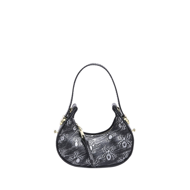 Black Solid One Handle Shoulder Bag