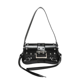 Black Solid One Handle Sling Bag