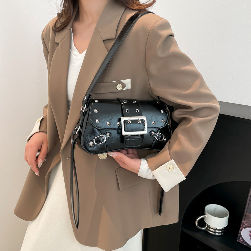 Black Solid One Handle Sling Bag