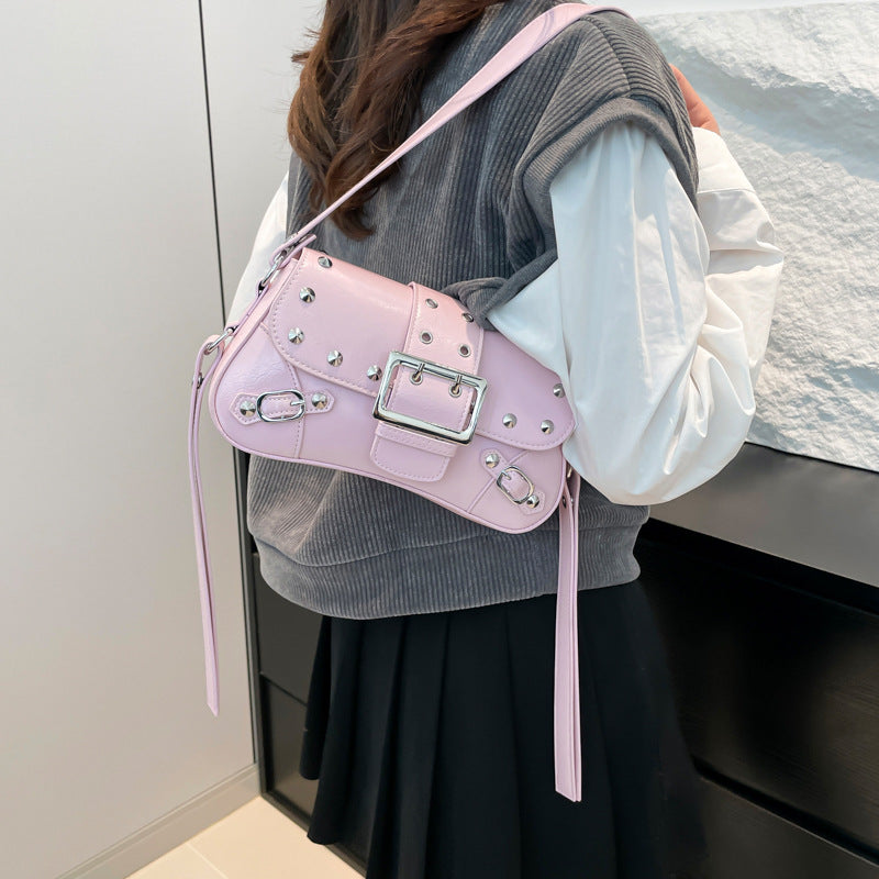 Pink Solid One Handle Sling Bag
