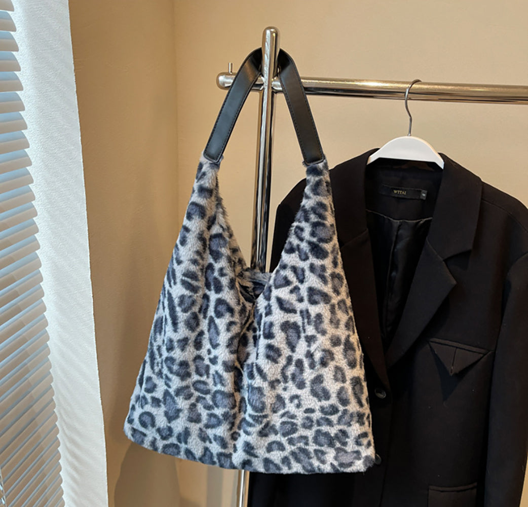 Black Printed One Handle Tote Bag