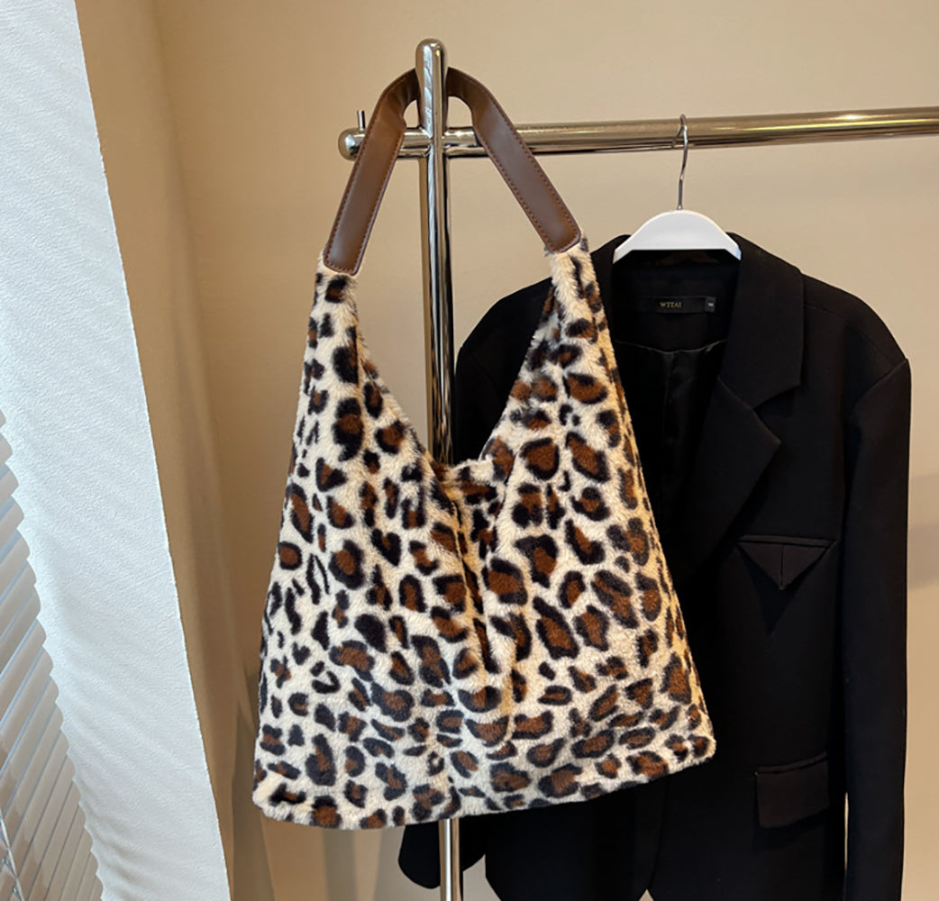 Khaki Printed One Handle Tote Bag