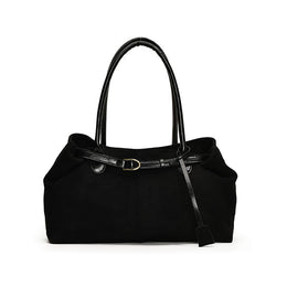 Black Solid One Handle Shoulder Bag