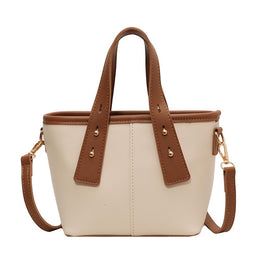 Off White Solid Two Handles Shoulder Bag