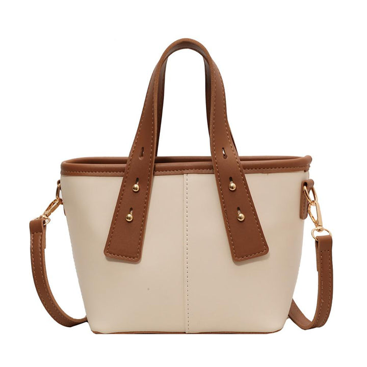 Off White Solid Two Handles Shoulder Bag