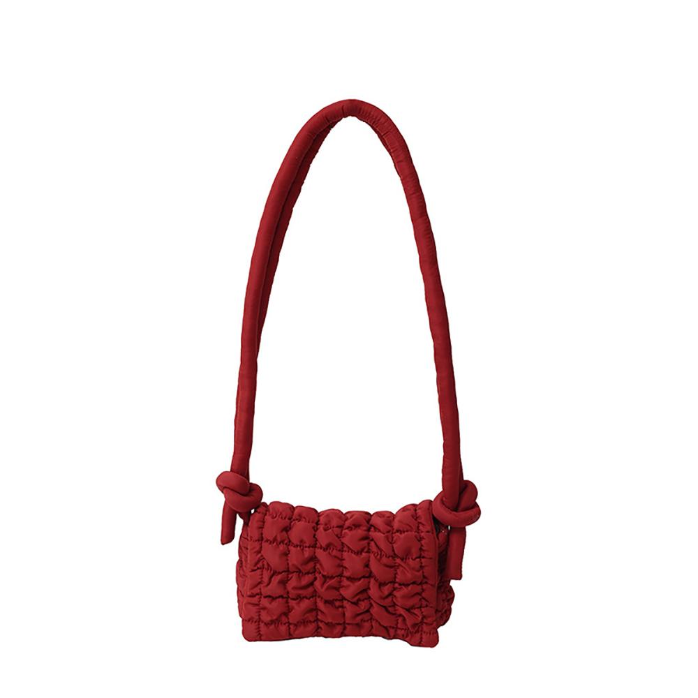 Red Solid Structured Shoulder Bag