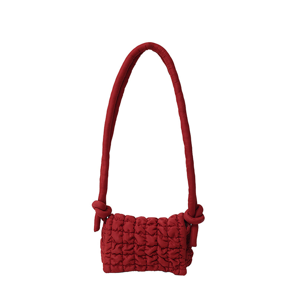 Red Solid Structured Shoulder Bag