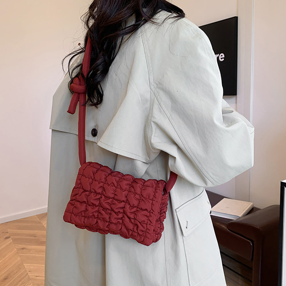 Red Solid Structured Shoulder Bag