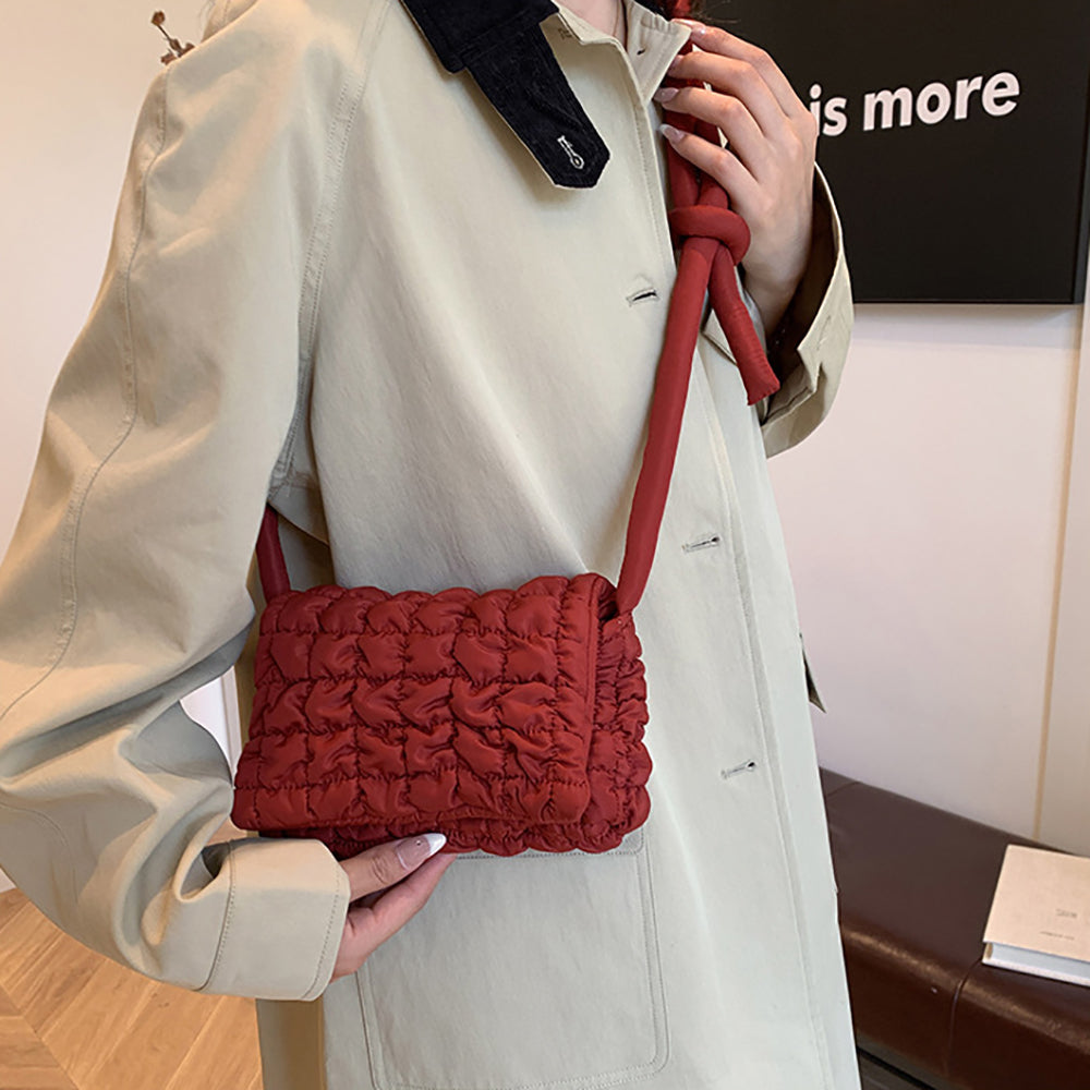 Red Solid Structured Shoulder Bag