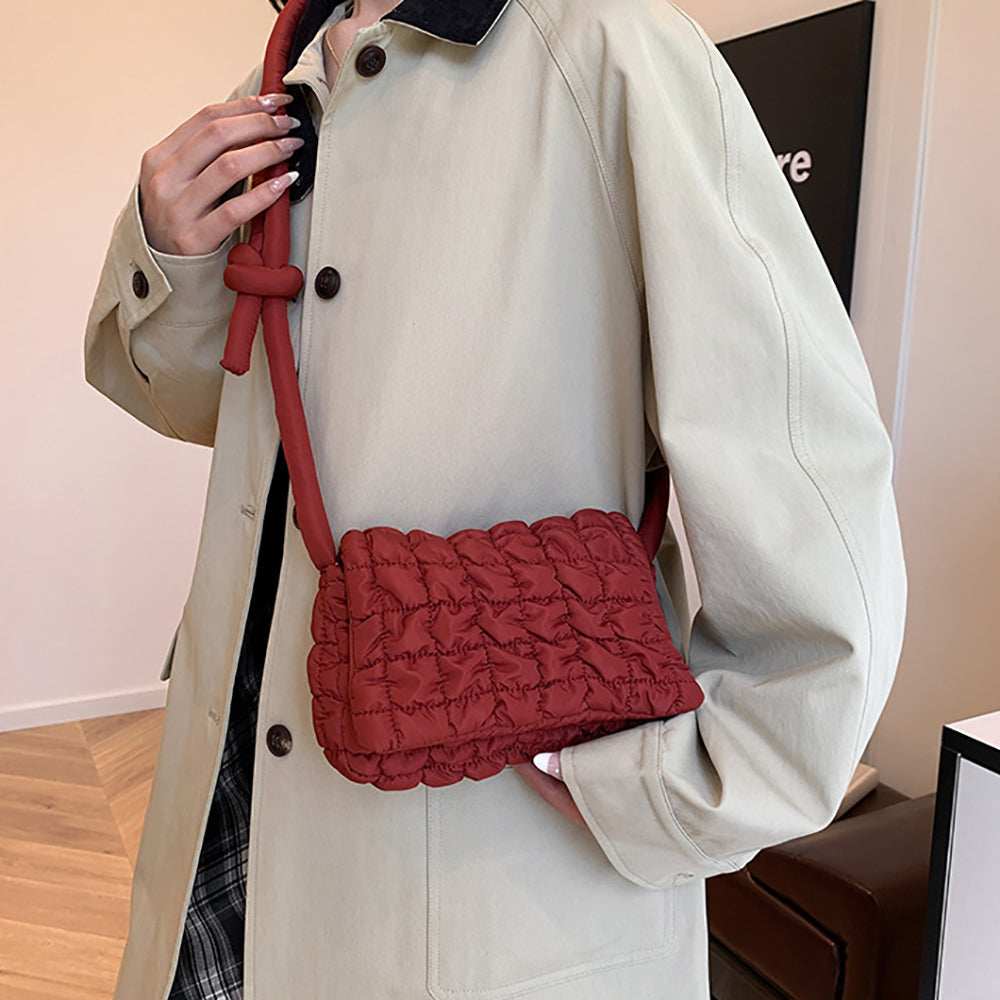 Red Solid Structured Shoulder Bag