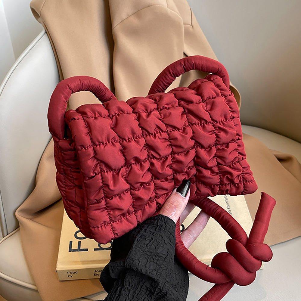 Red Solid Structured Shoulder Bag