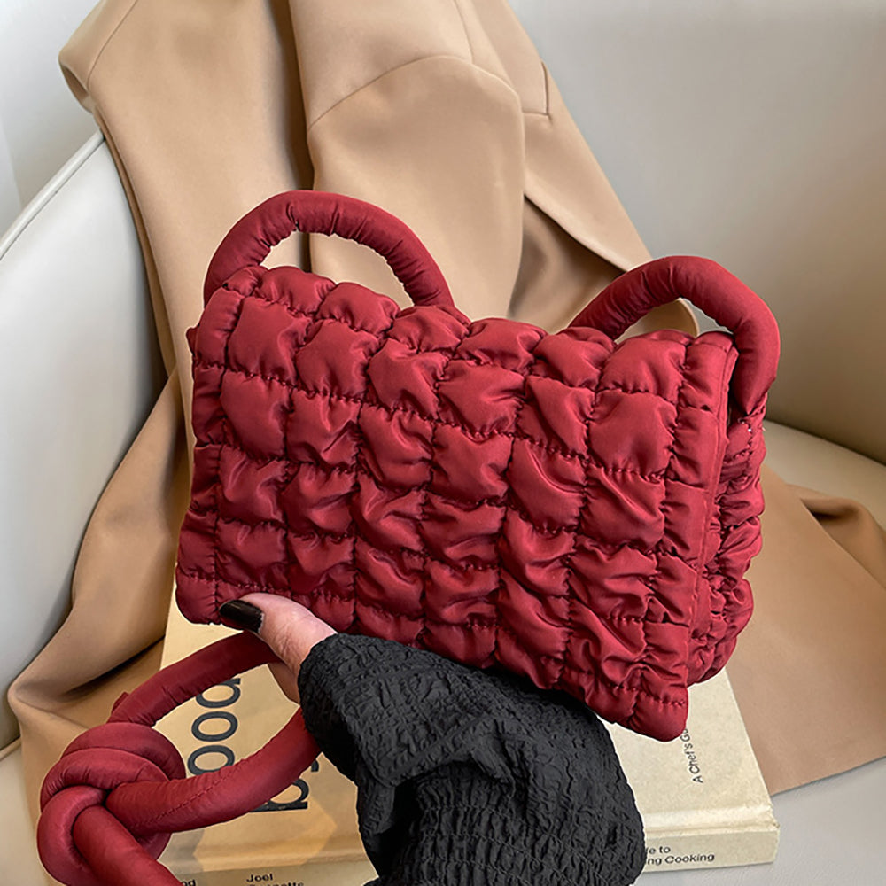 Red Solid Structured Shoulder Bag
