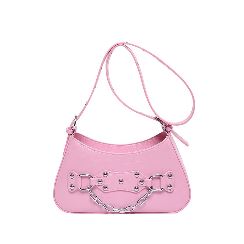 Women Solid Half Moon Sling Bag