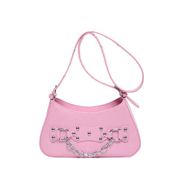 Women Solid Half Moon Sling Bag