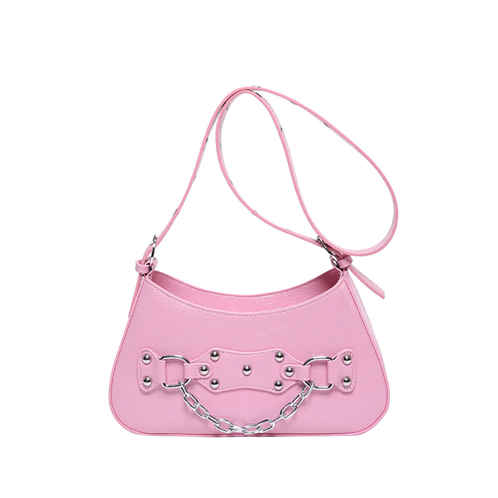 Women Solid Half Moon Sling Bag
