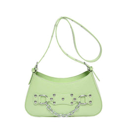 Women Solid Half Moon Sling Bag