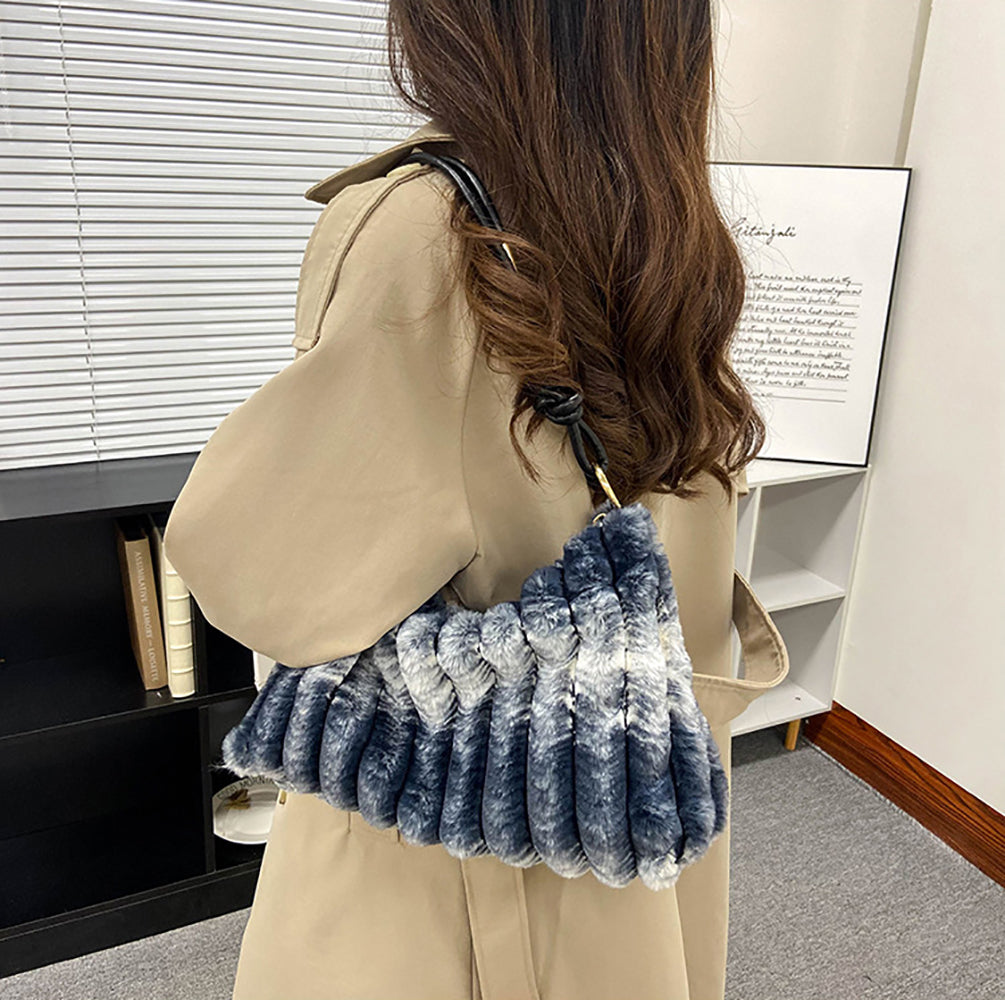 Blue Solid One Handle Shoulder Bag