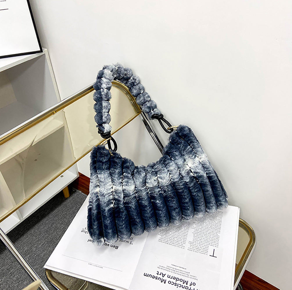 Blue Solid One Handle Shoulder Bag