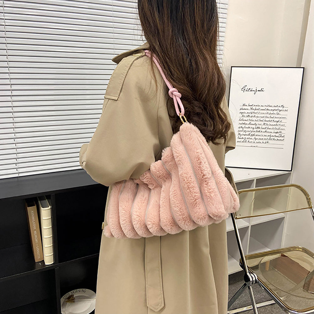 Pink Solid One Handle Shoulder Bag
