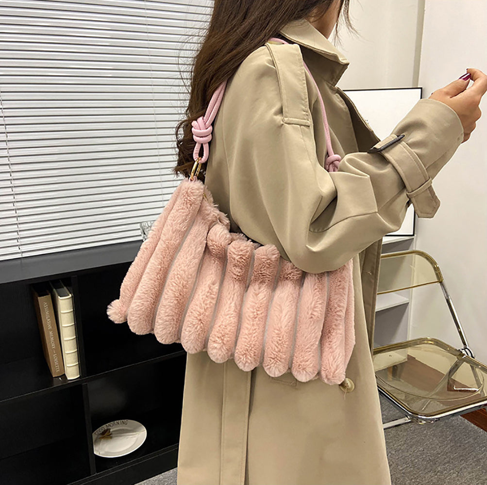 Pink Solid One Handle Shoulder Bag