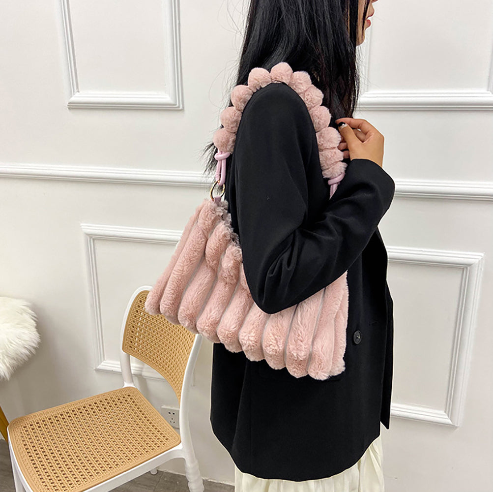 Pink Solid One Handle Shoulder Bag