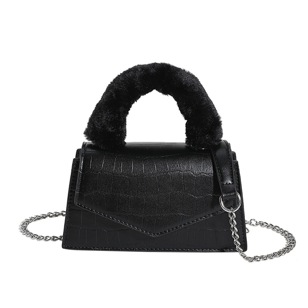 Women Textured Bowling Satchel Bag