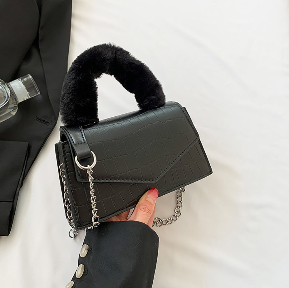 Women Textured Bowling Satchel Bag