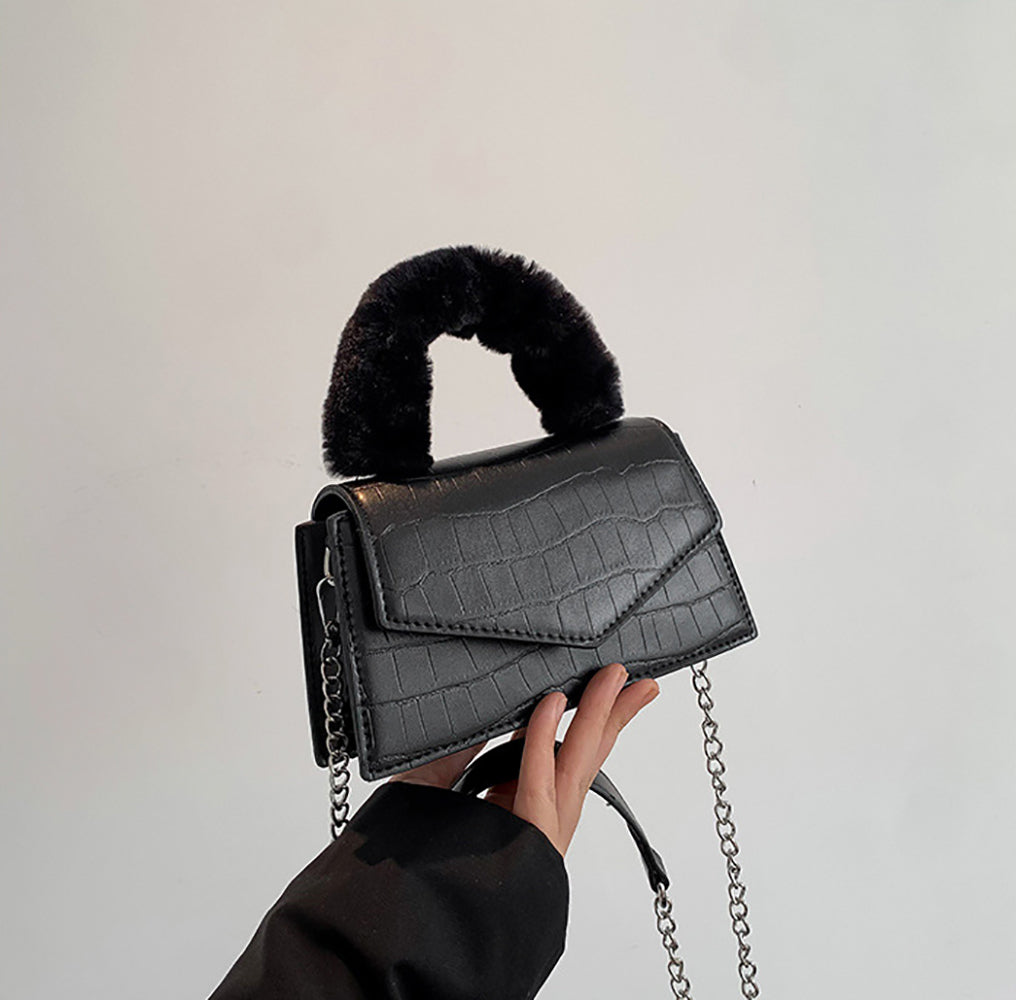 Women Textured Bowling Satchel Bag