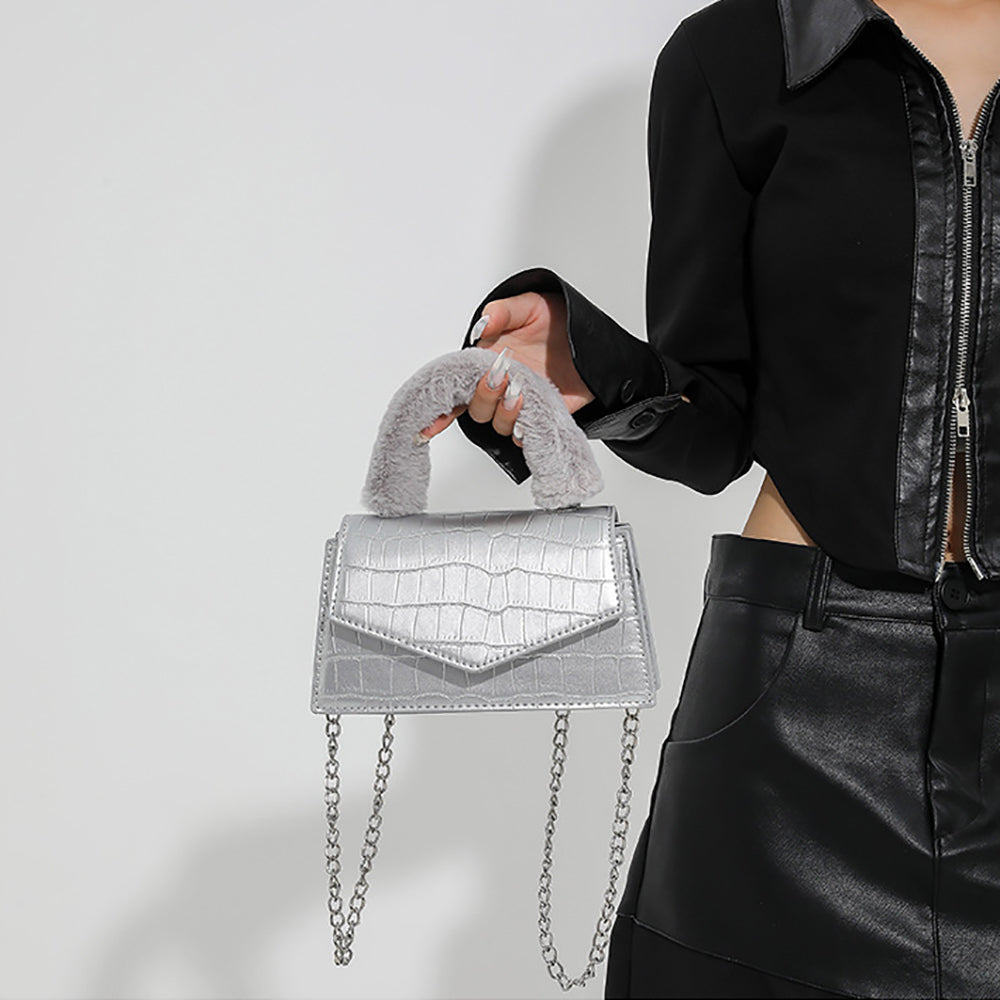 Women Textured Structured Handheld Bag