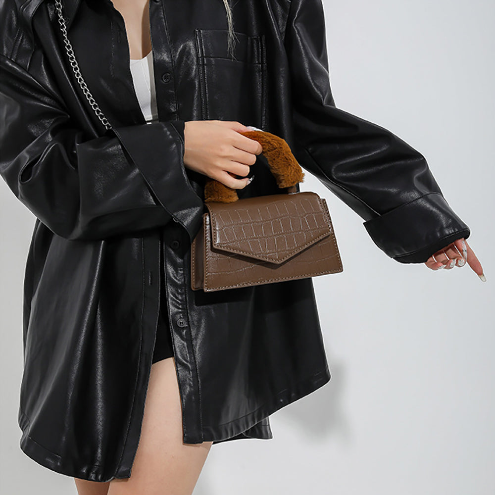 Women Textured Structured Handheld Bag