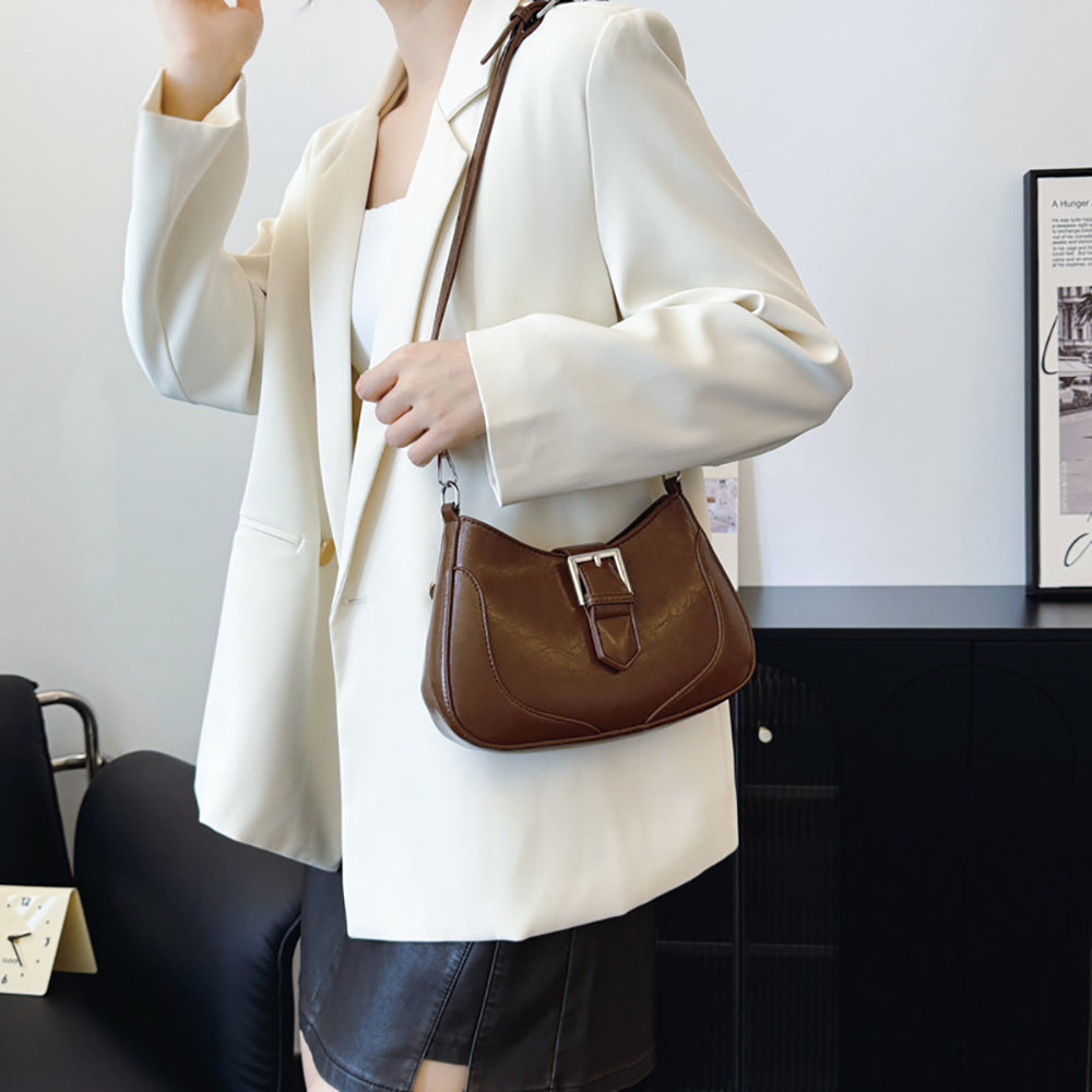 Women Textured Half Moon Sling Bag