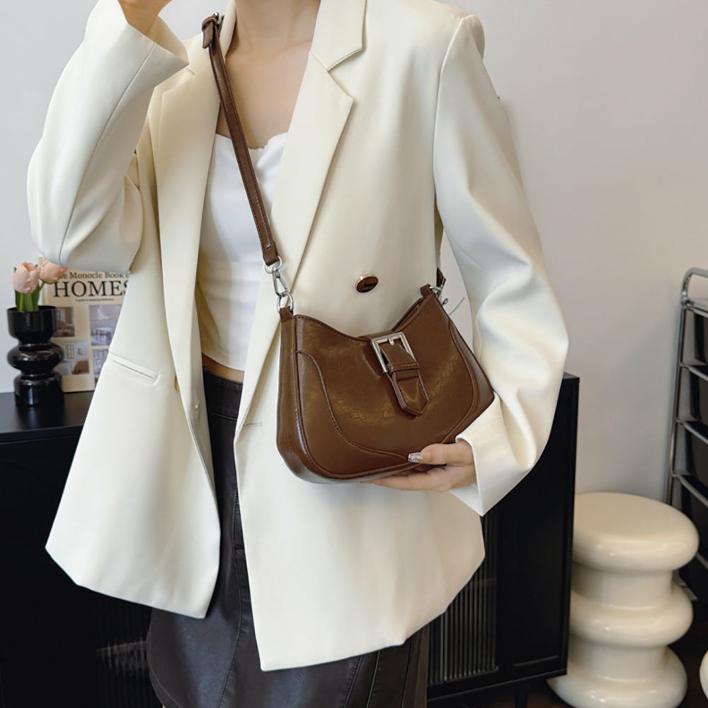 Women Textured Half Moon Sling Bag