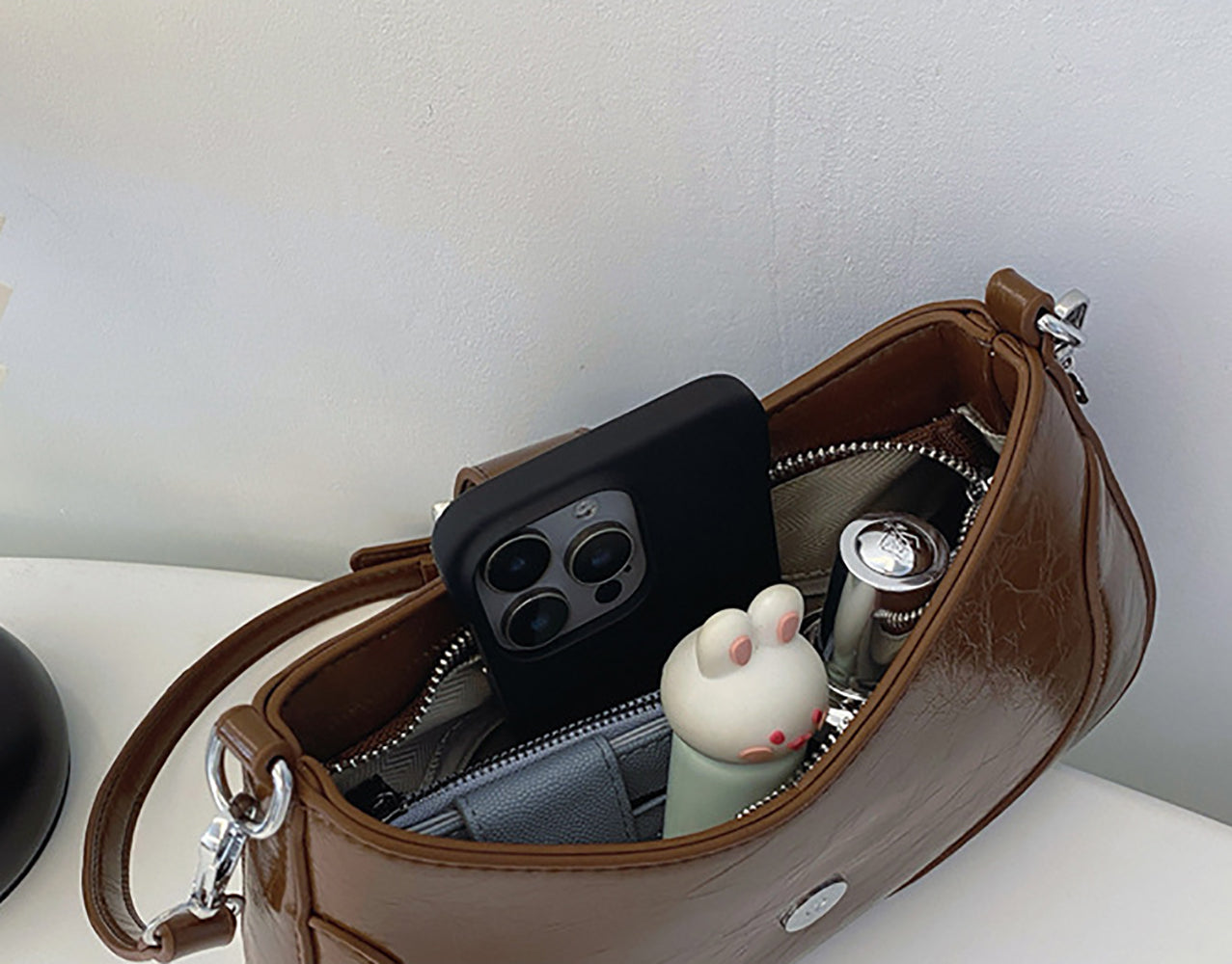 Women Textured Half Moon Sling Bag