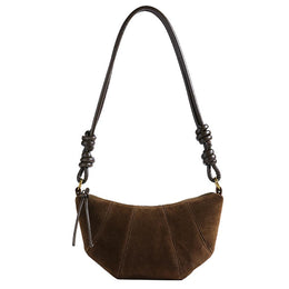 Coffee Solid Two Handles Shoulder Bag